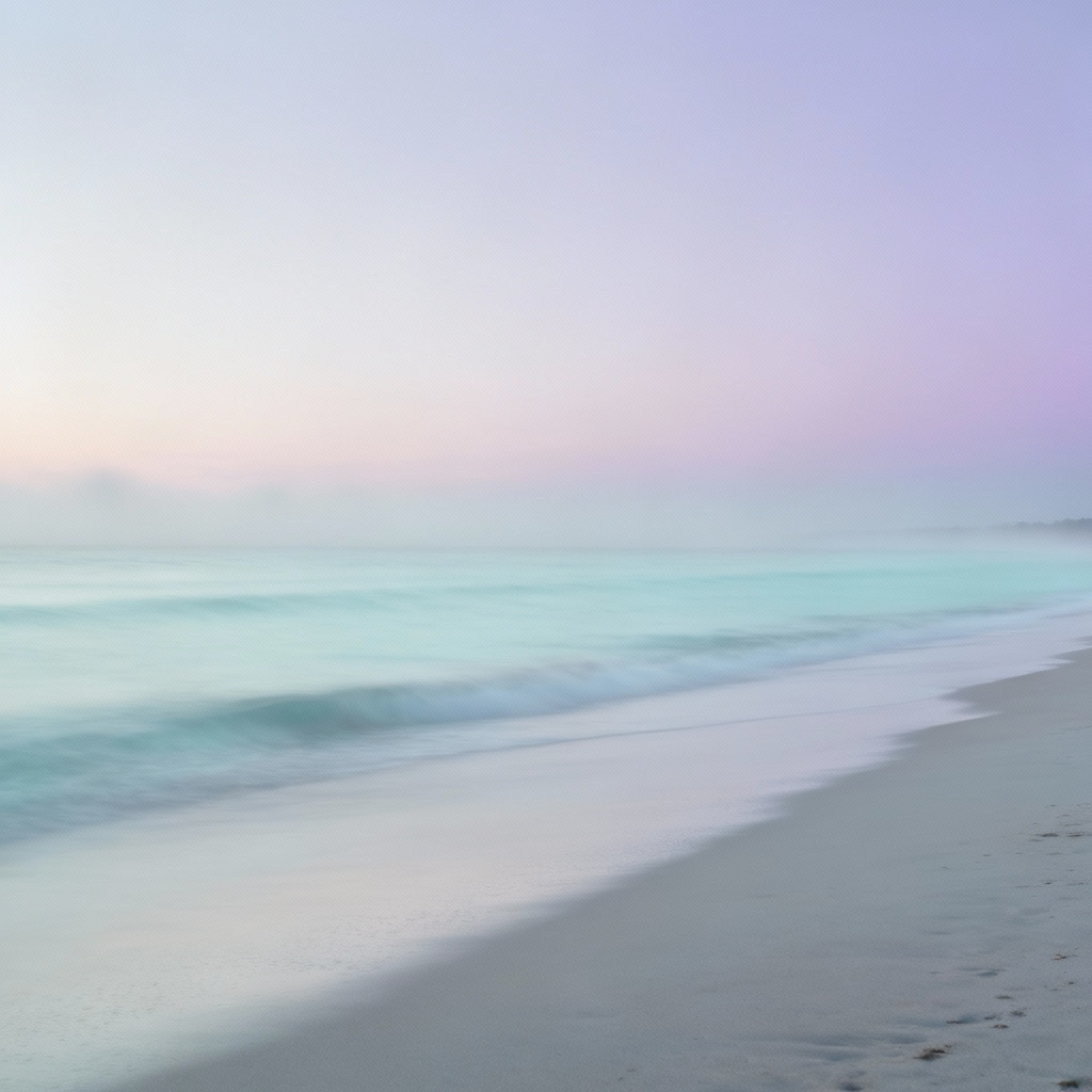 AI calming coastal pastel landscape