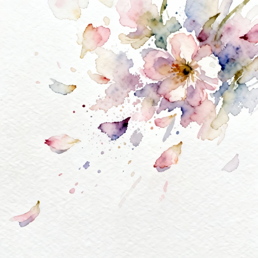 AI Watercolor Petals Illustration