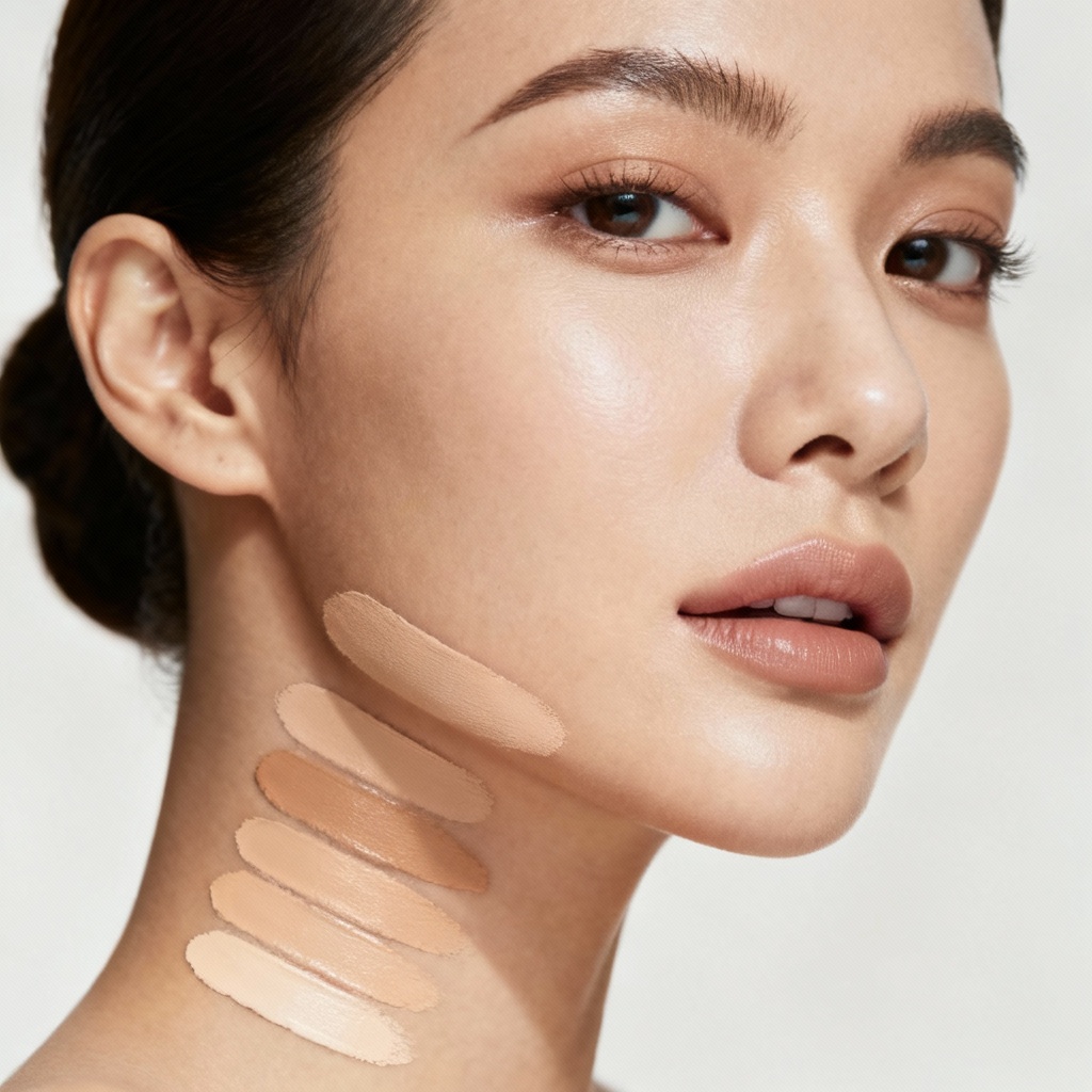 AI makeup shade match with consistent skin tone