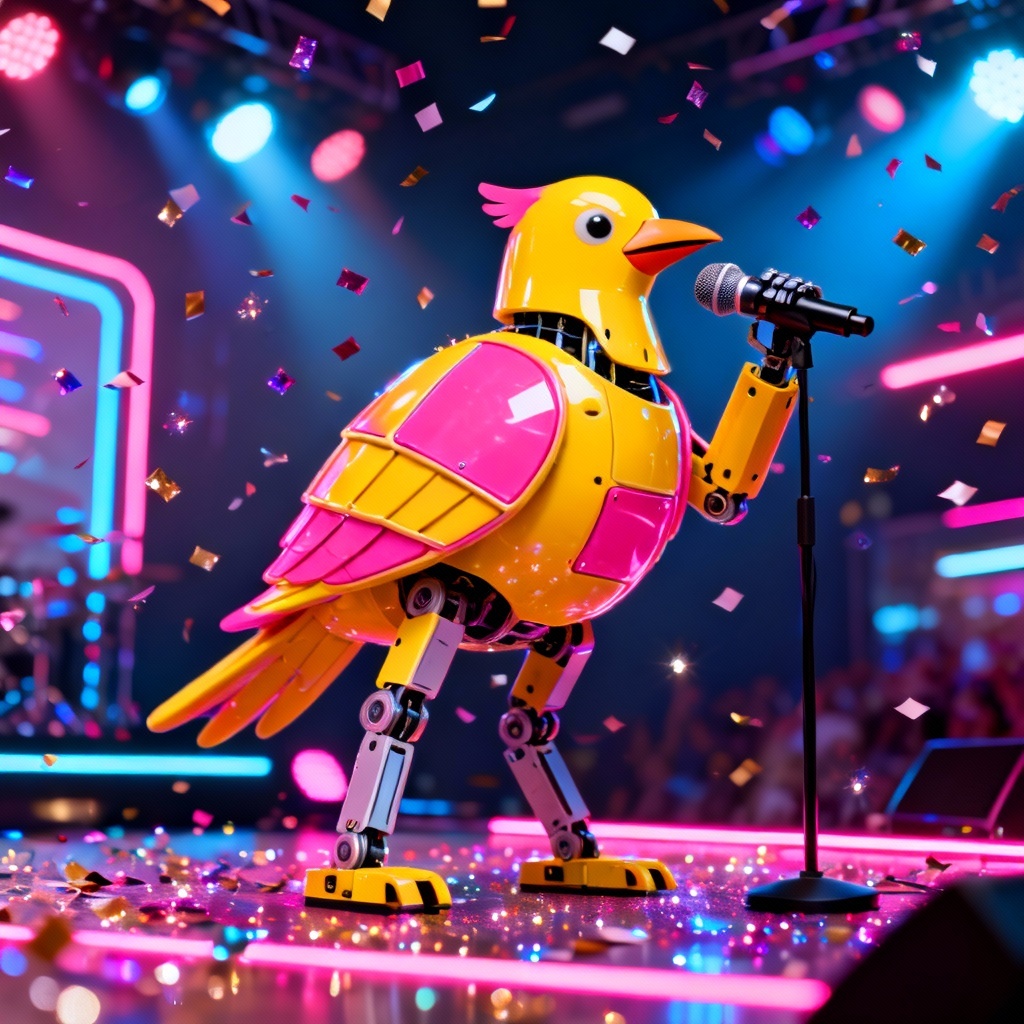 AI Toy Chica neon stage idol artwork