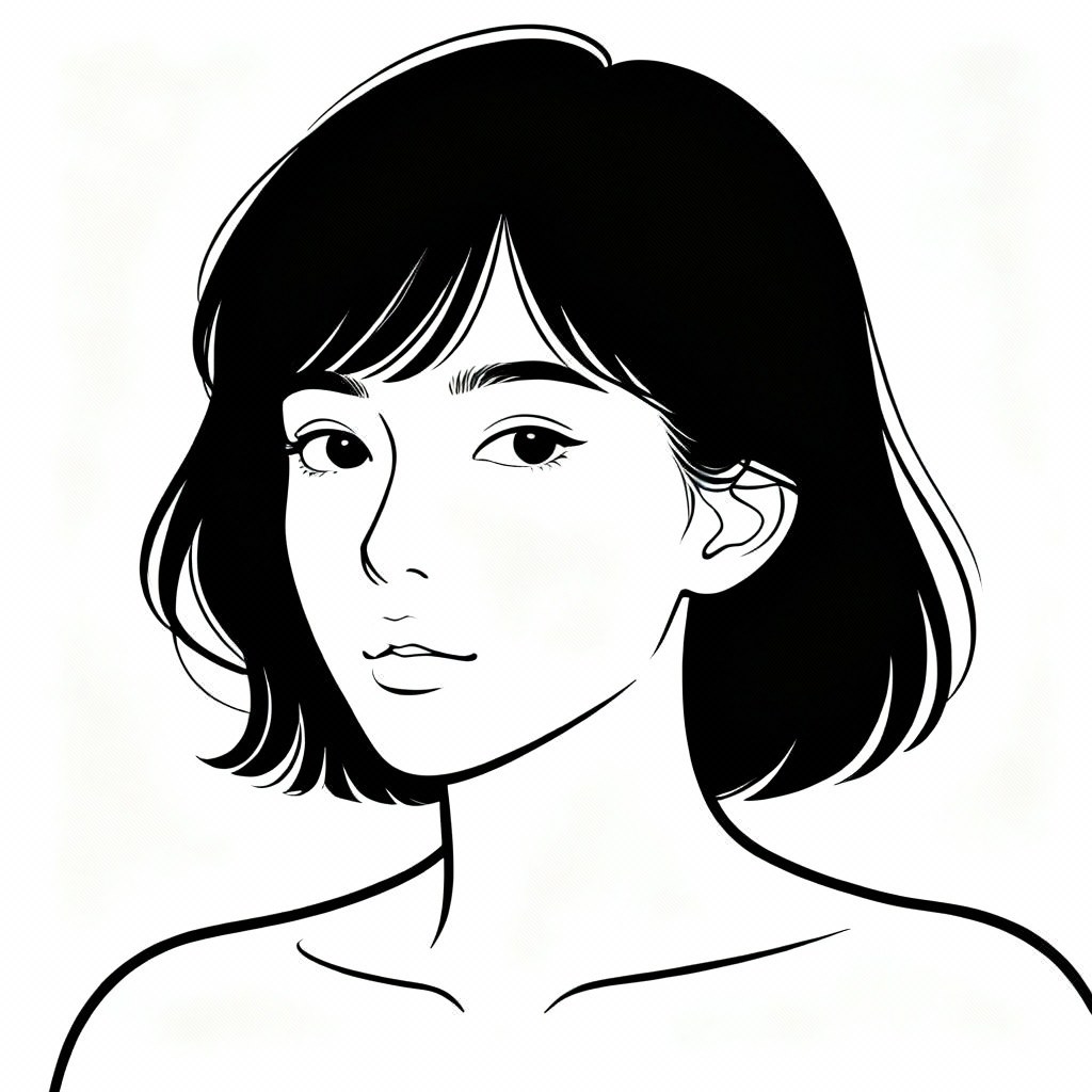 AI outline drawing of a fox in contour style