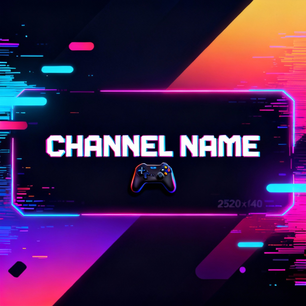 AI neon gaming YouTube banner