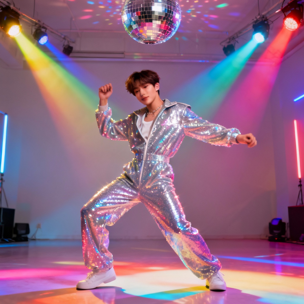 AI K-pop retro disco stage glam