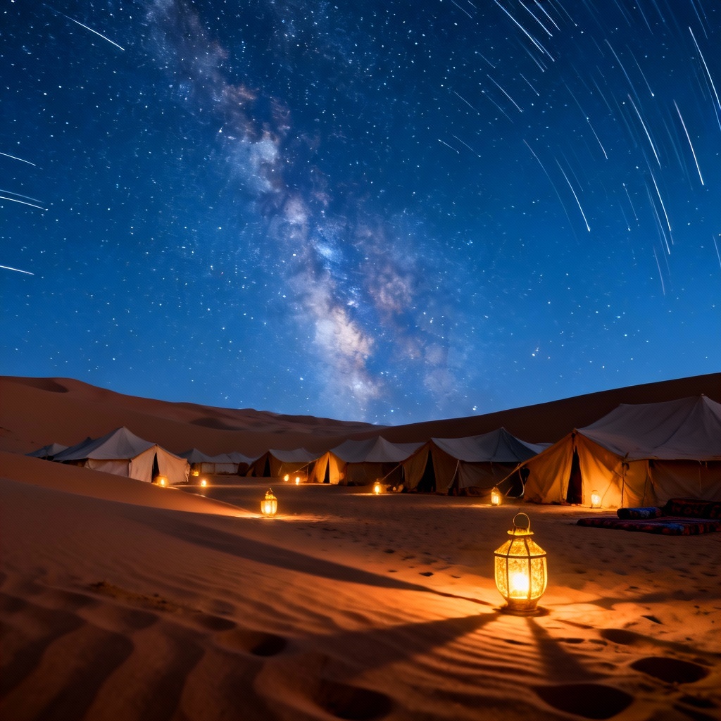 AI starry Milky Way over Sahara camp