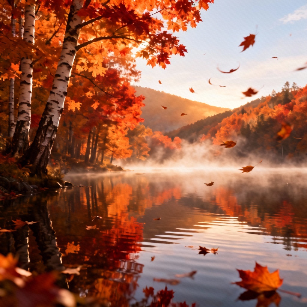 AI autumn scene generator hero image with colorful fall foliage
