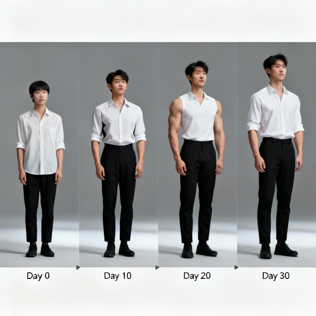 AI weight loss progress grid over 30 days