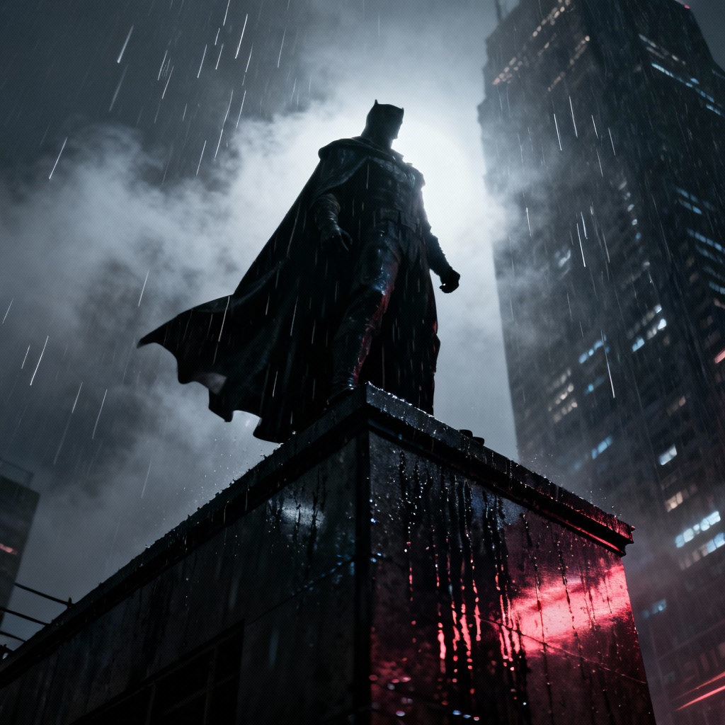 AI dark hero standing with commanding presence