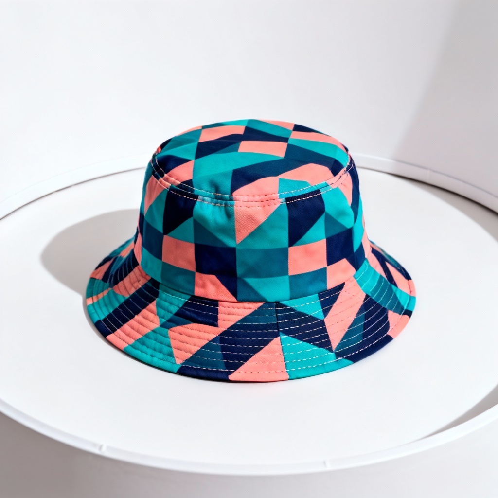 AI Bucket Hat With Retro Pattern