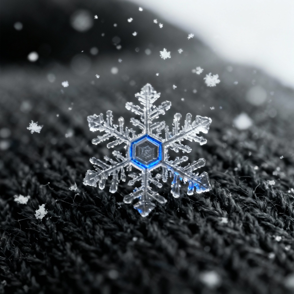 AI macro photo of a detailed snowflake