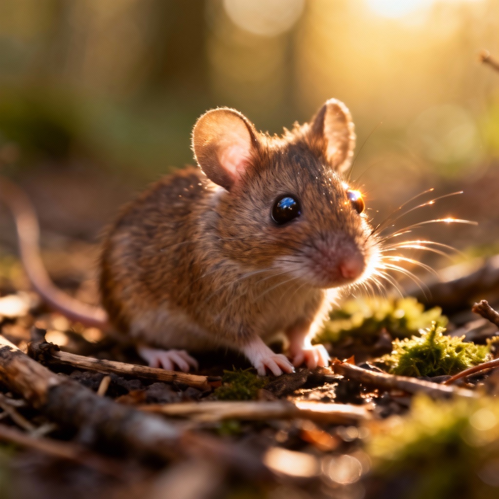 AI realistic field mouse close-up