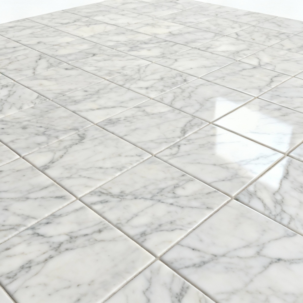 Seamless white Carrara marble texture, polished 4K, AI generated