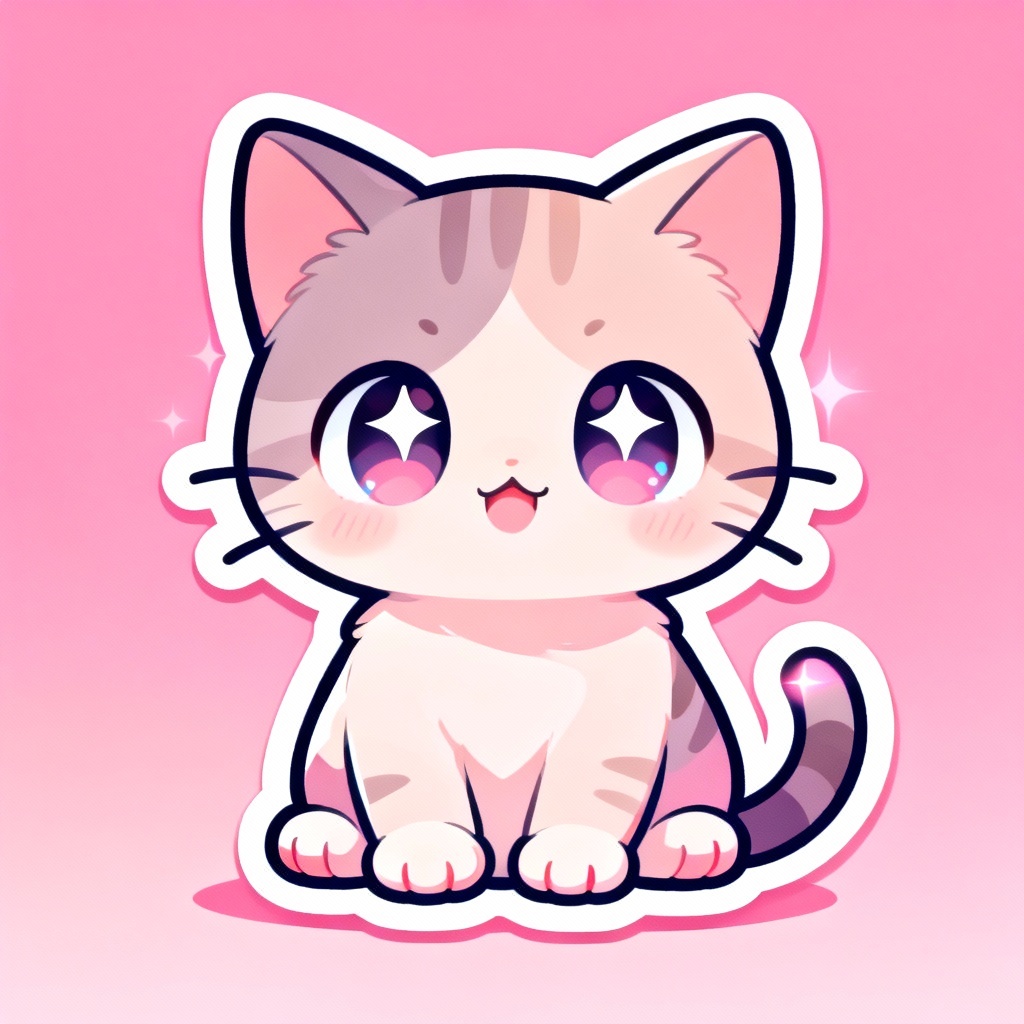 AI chibi anime kitten with pastel colors