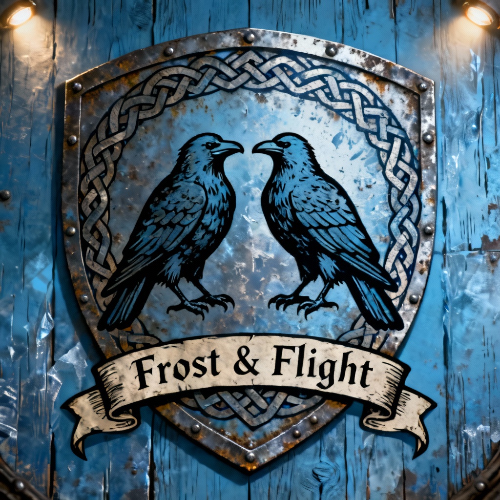 AI Norse Raven Banner Family Crest