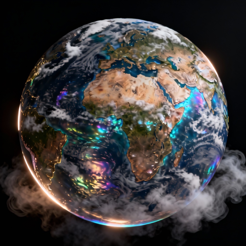 AI Iridescent 3D Earth Sphere