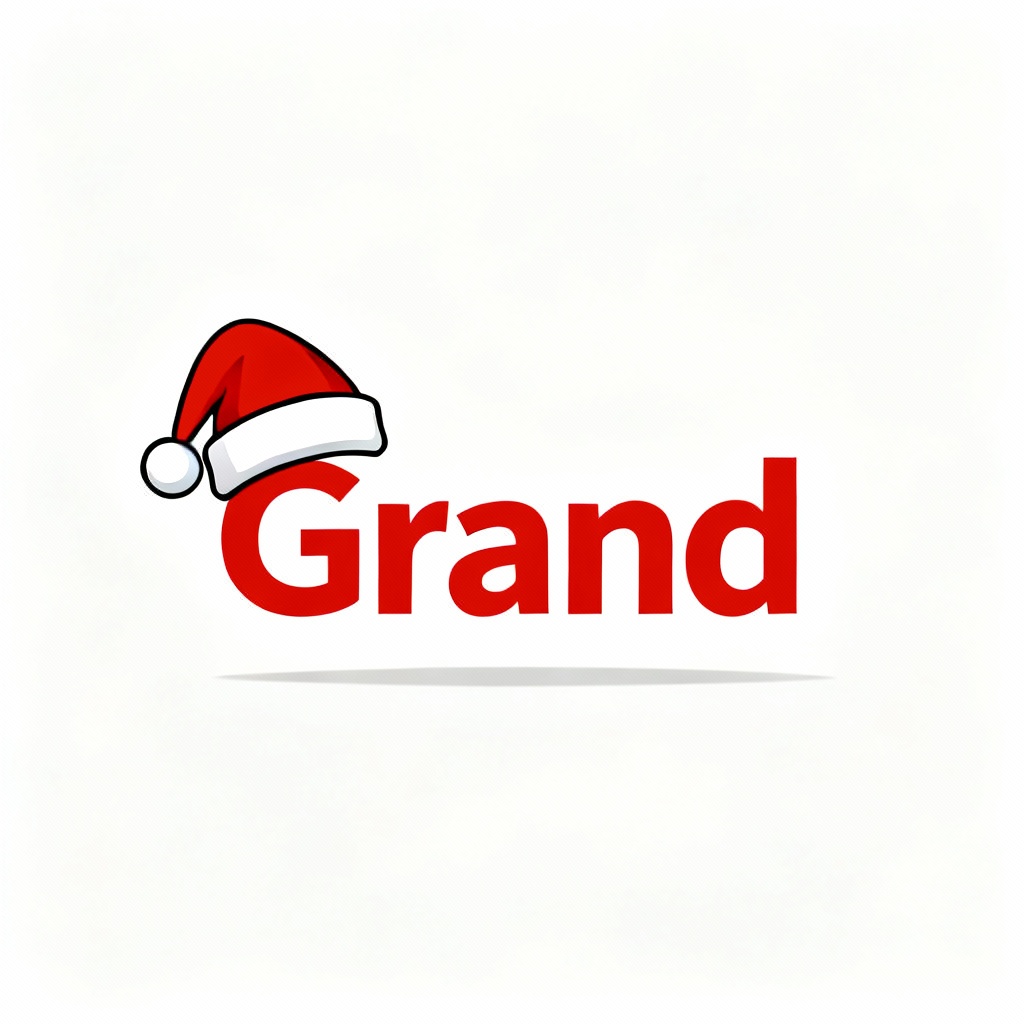 Logo with AI-added minimalist Santa hat overlay