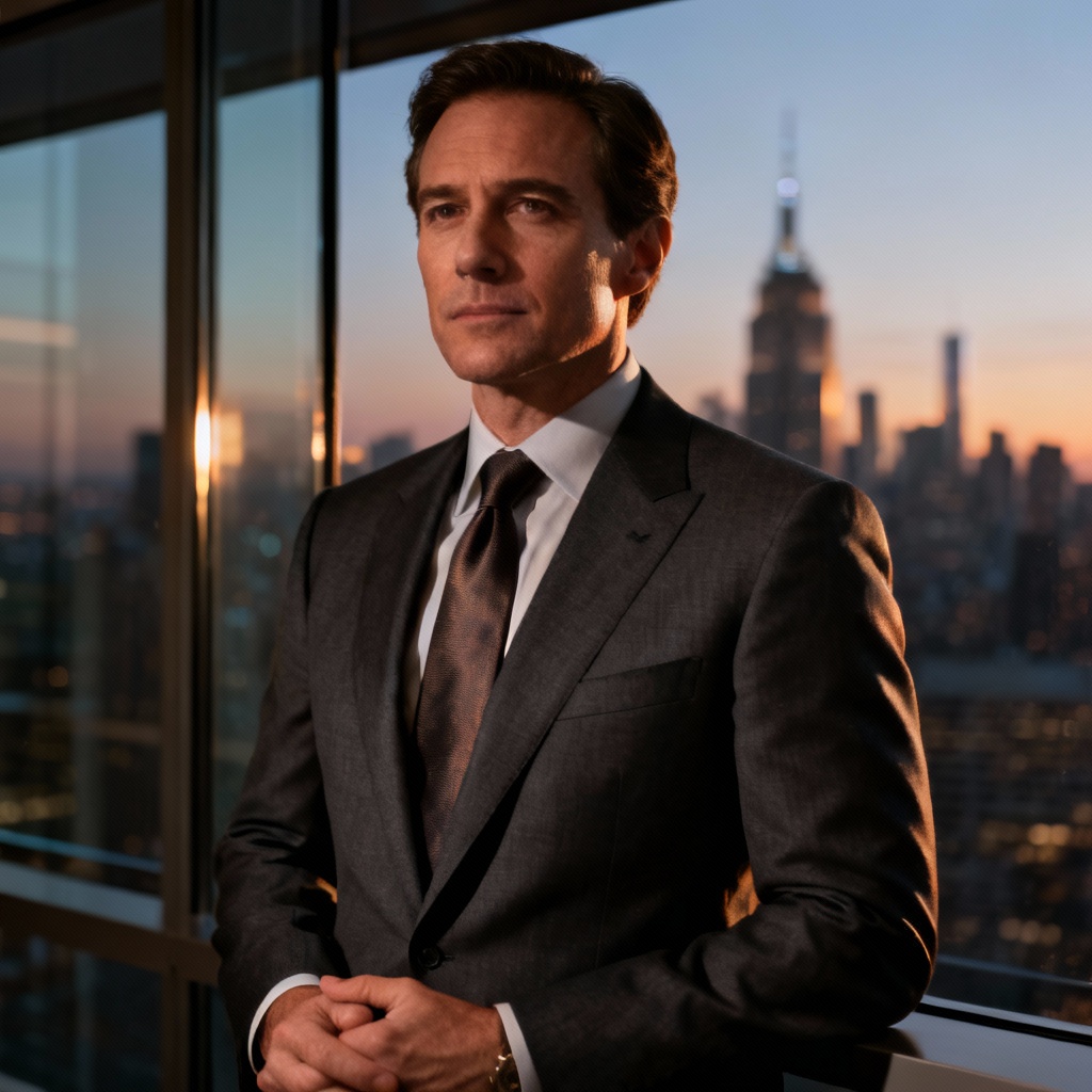 AI Cinematic CEO Portrait at dusk