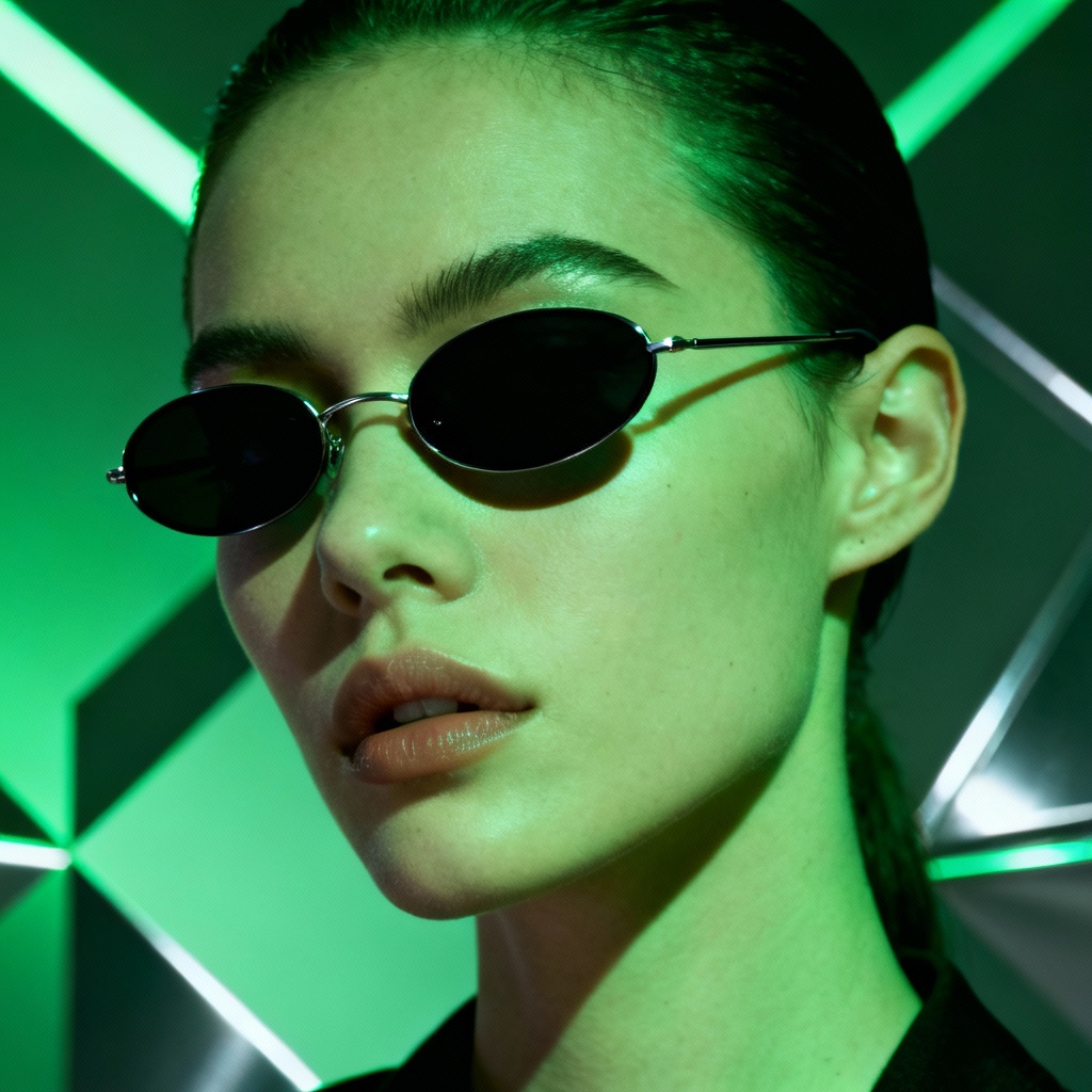 Micro oval black sunglasses with cyber minimal Y2K style