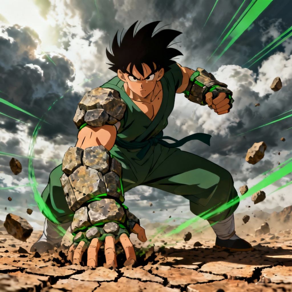 AI Toph avatar with rock armor bracers