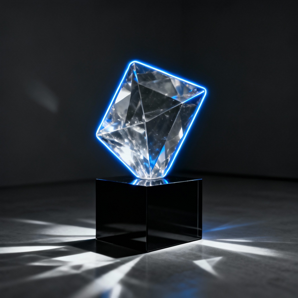 AI Futuristic Translucent Crystal Statue