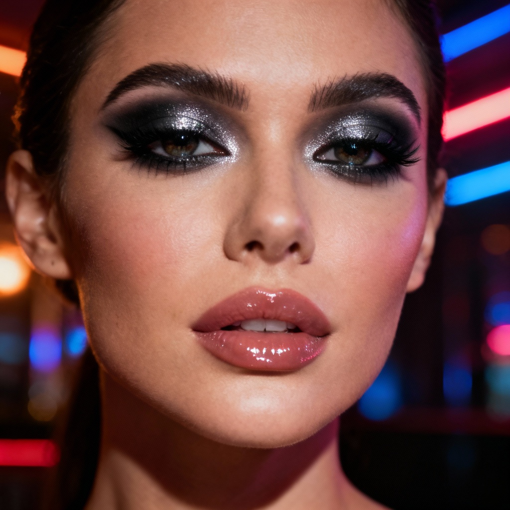 AI smokey eye party makeup for NYE