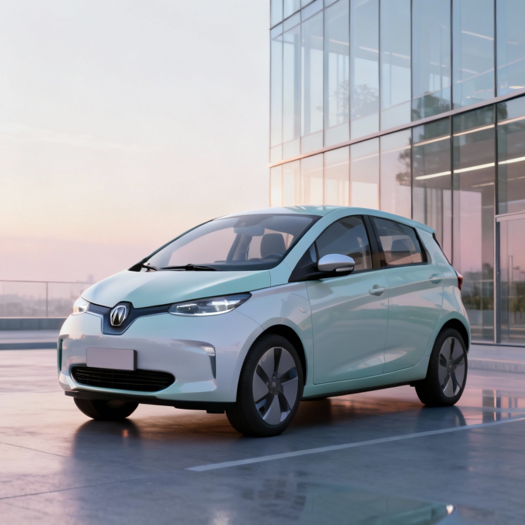 AI compact city electric vehicle in urban scene