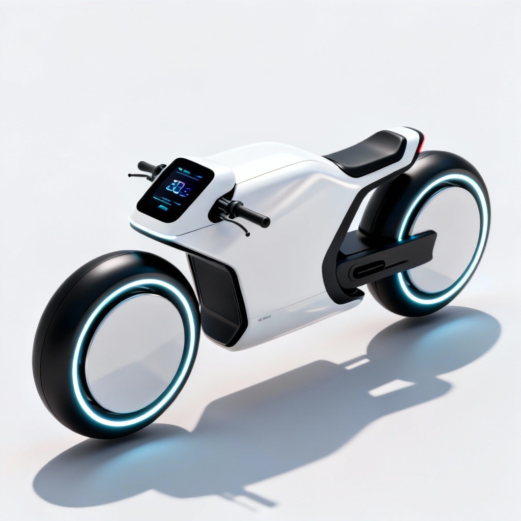 AI electric motorcycle concept with minimal frame