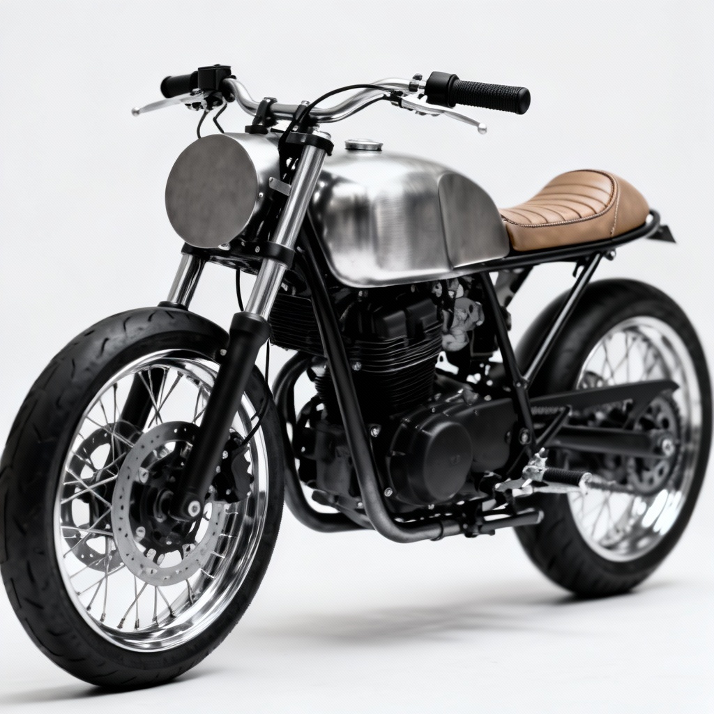 AI cafe racer concept in clean studio lighting