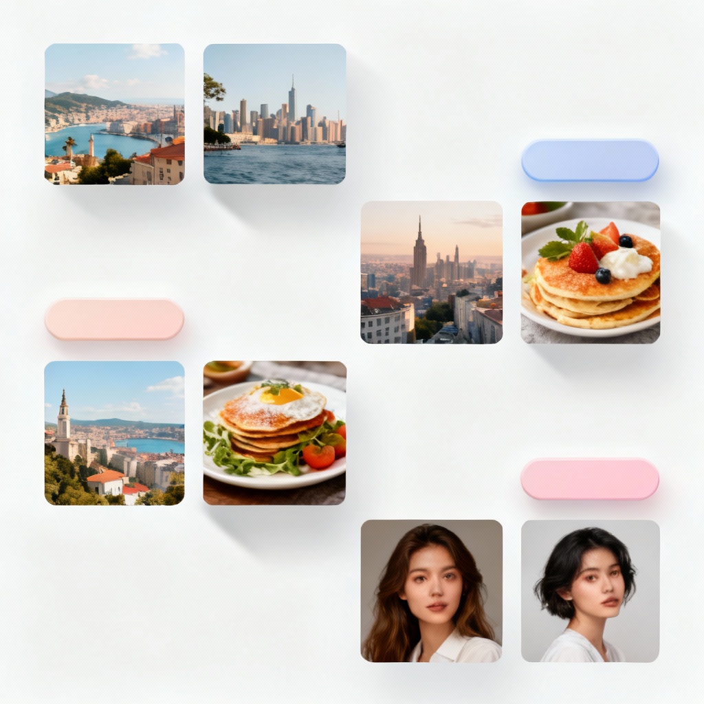 AI generated modern masonry photo gallery preview