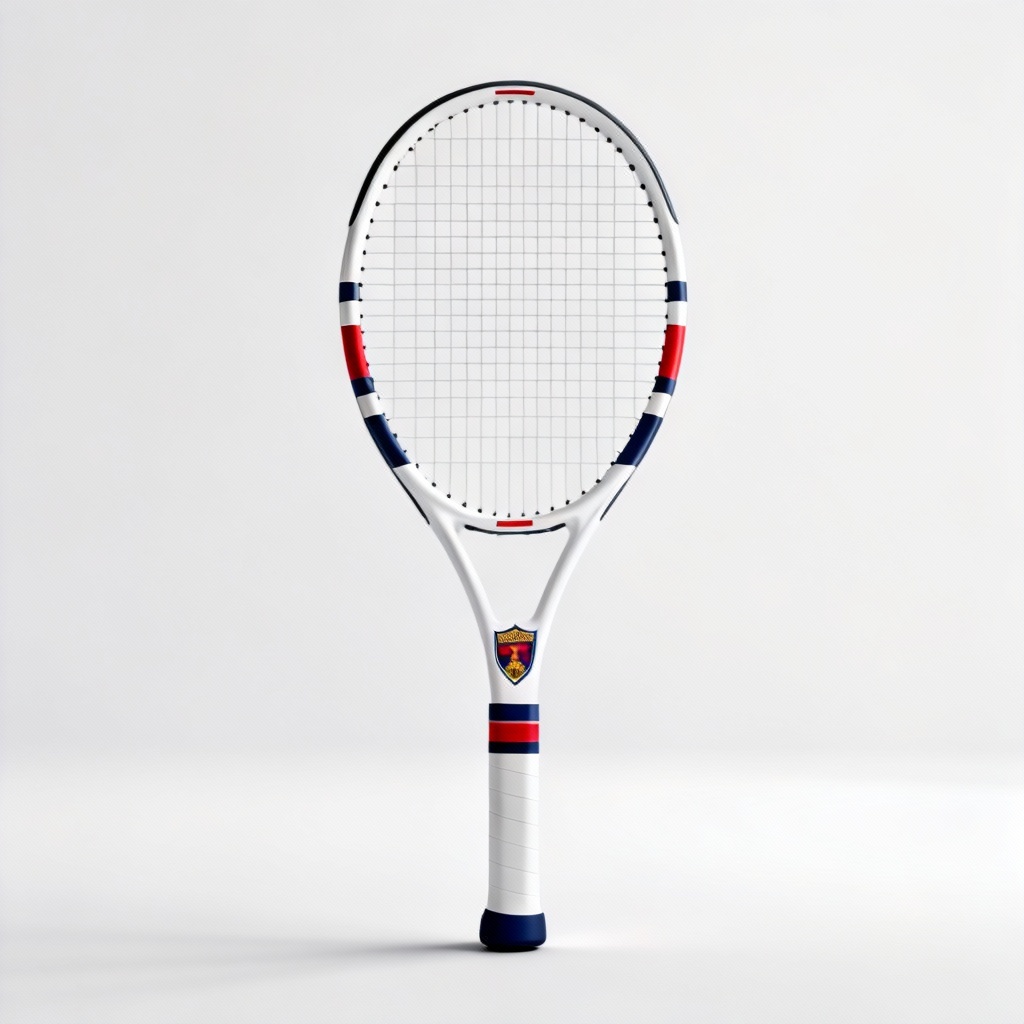 AI tennis racket branding mockup with editable zones