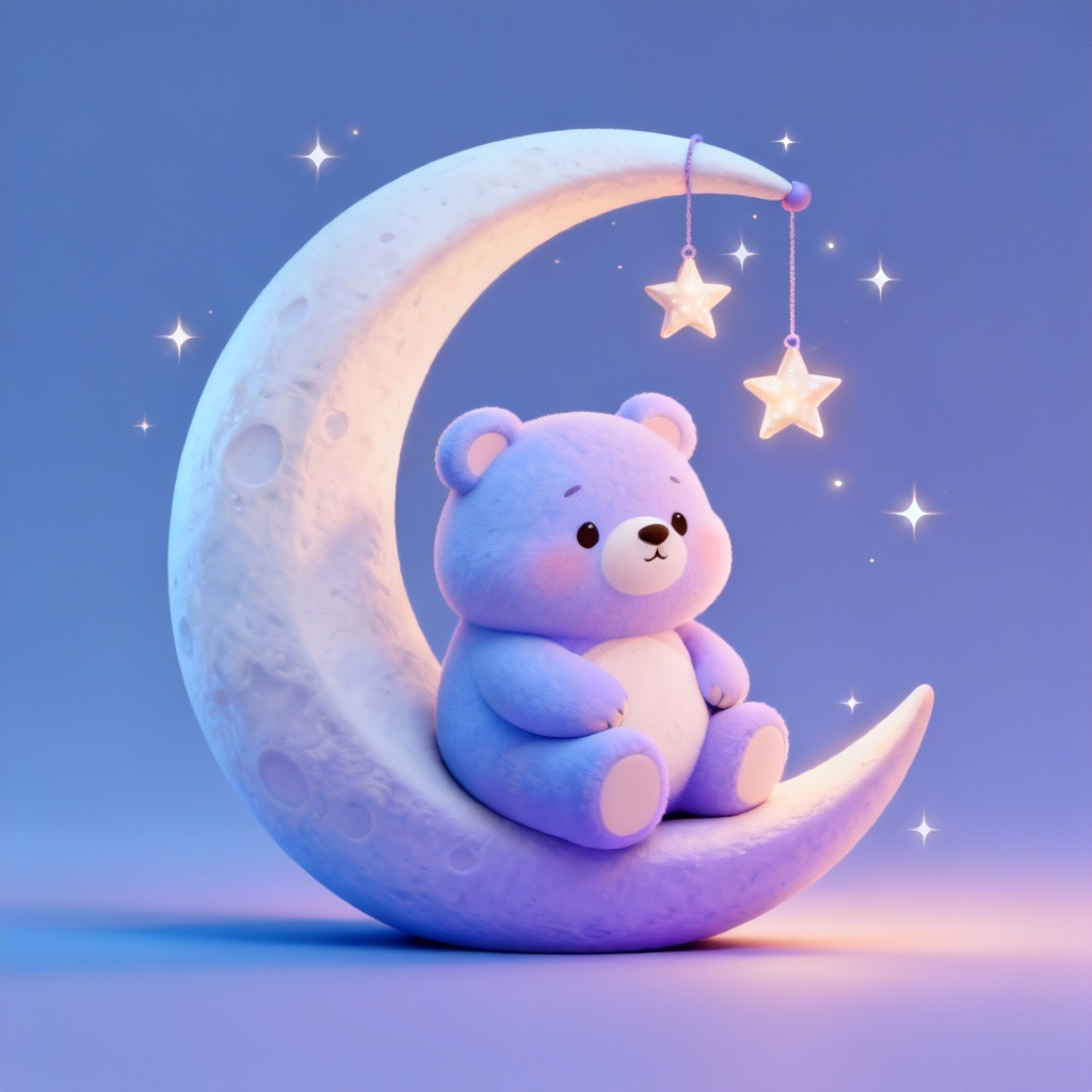 AI Dreamy Star Bear Kawaii Art