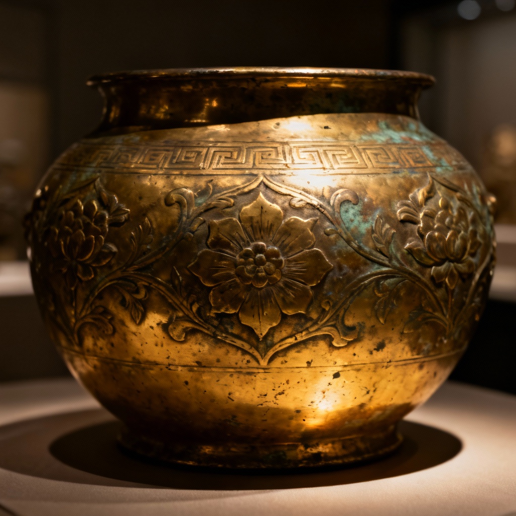 AI Antique Brass Golden Pot