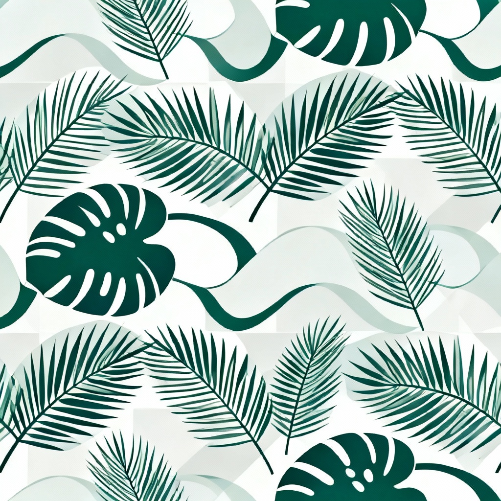 Seamless palm leaf pattern background