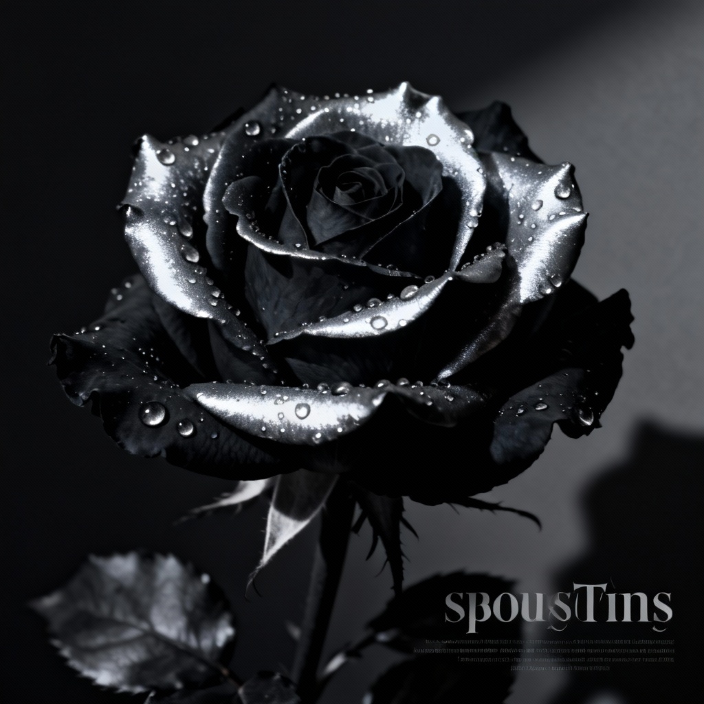 AI gothic black rose dark poster