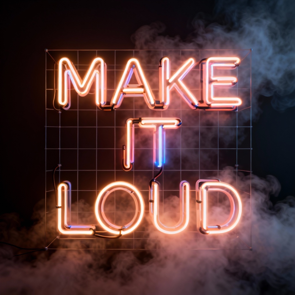 AI Neon Kinetic Typography Poster