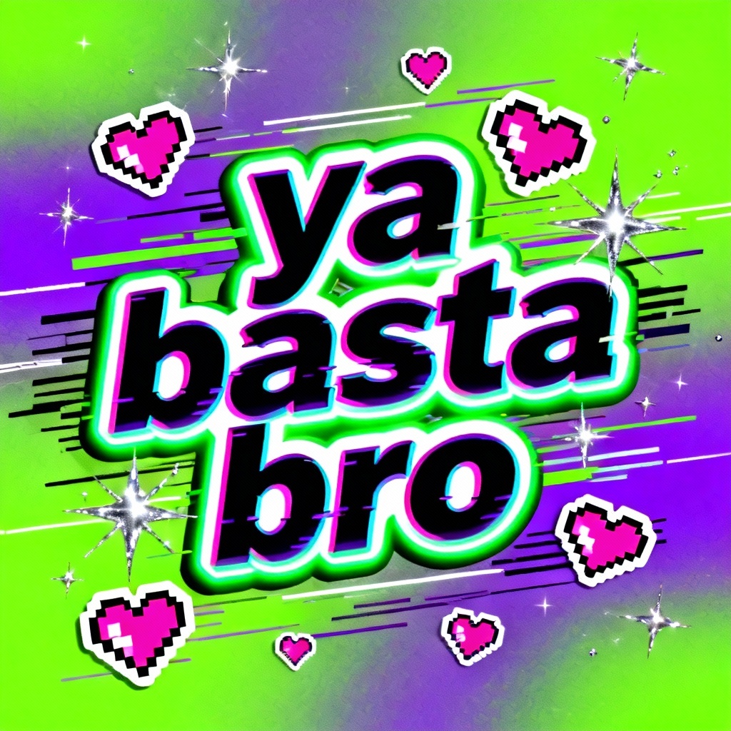 Spanish brainrot gamer-inspired collage with pixel hearts