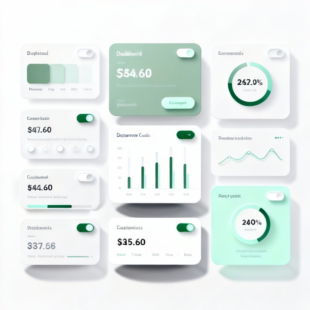 AI minimal sage UI kit for dashboards and apps