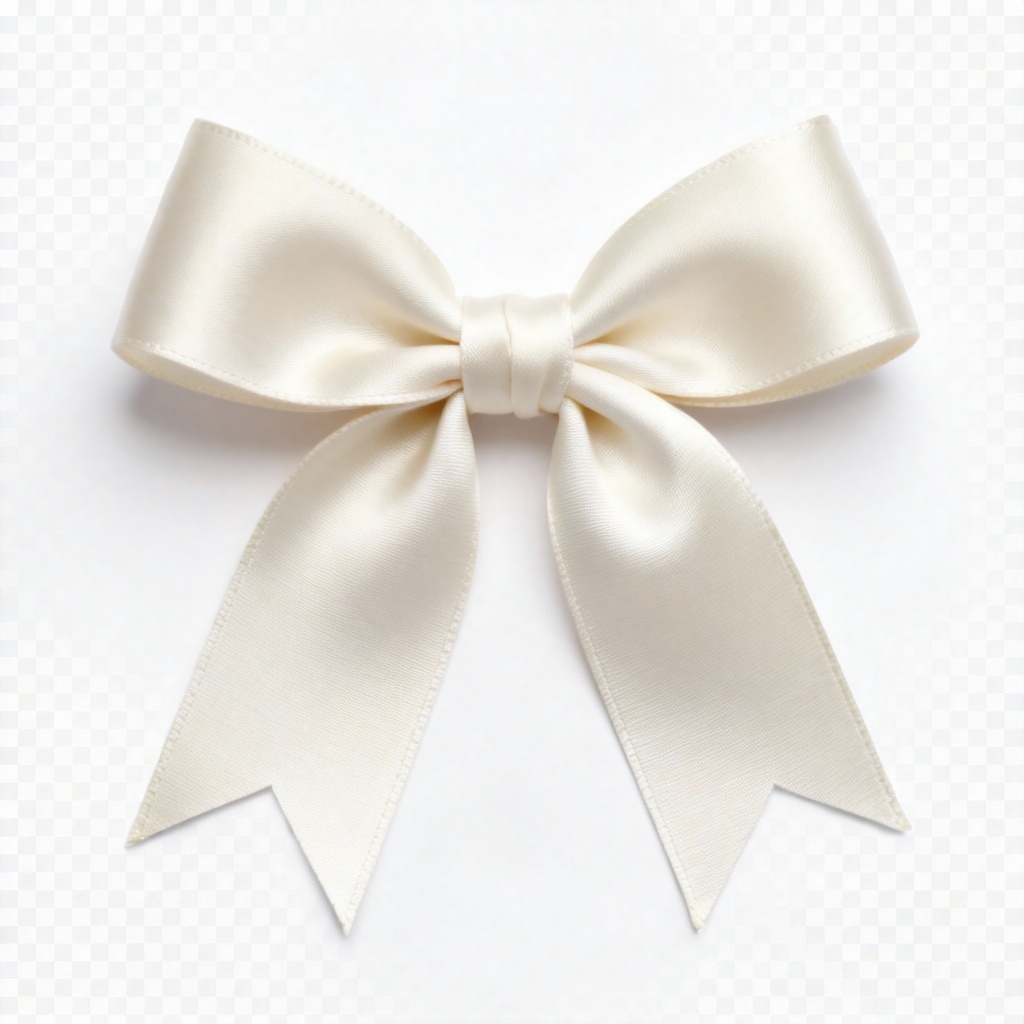 AI minimalist ivory satin Christmas bow design