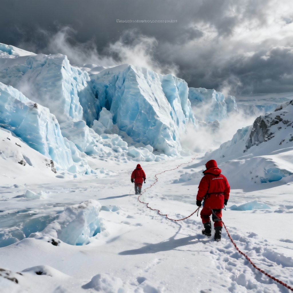 AI adventurous theme arctic survival scene