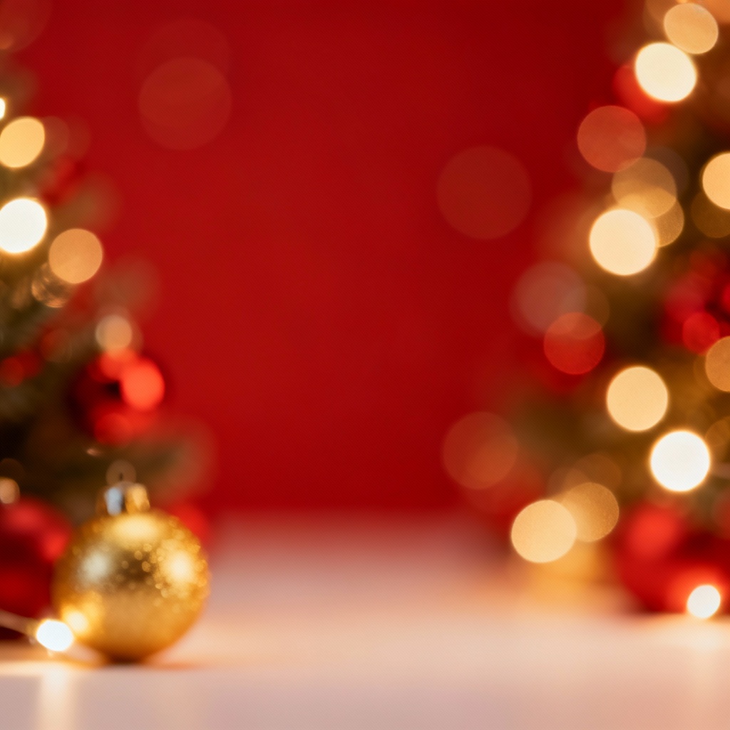 Red and gold bokeh Christmas desktop background