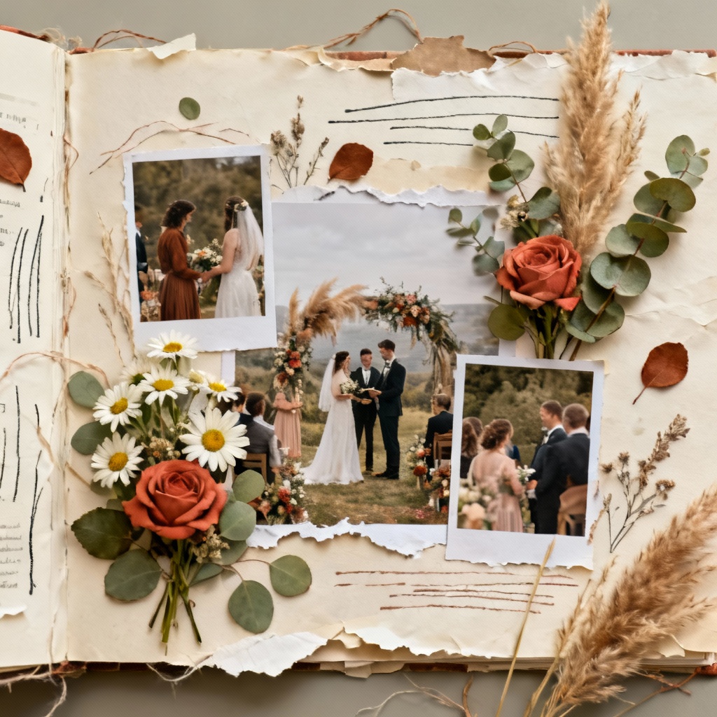 AI Boho Floral Wedding Book Storyboard