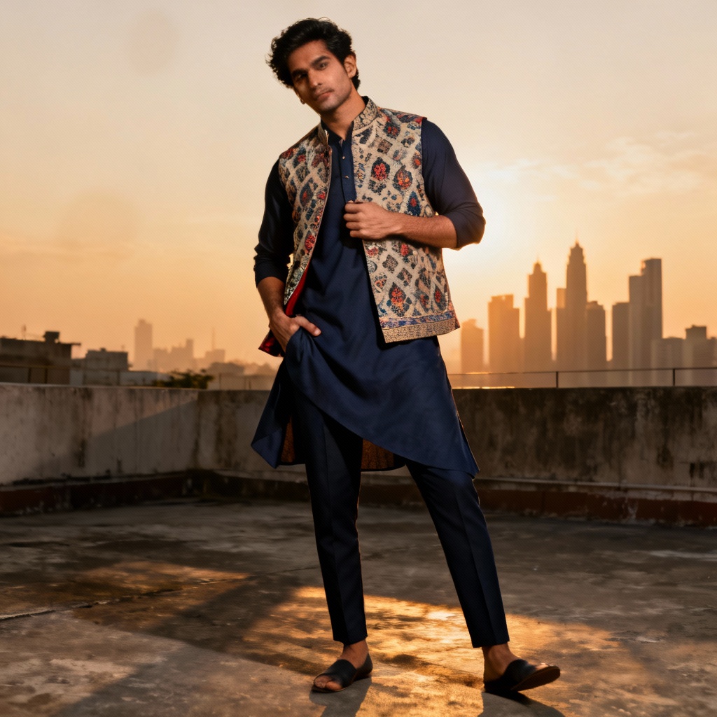 AI Indo Western kurta pajama mockup