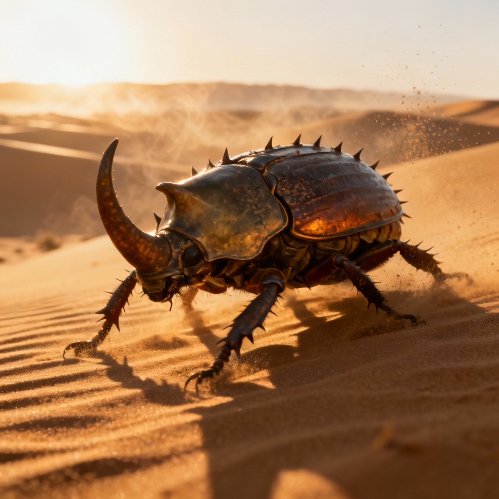 AI desert titan beetle with armored plates
