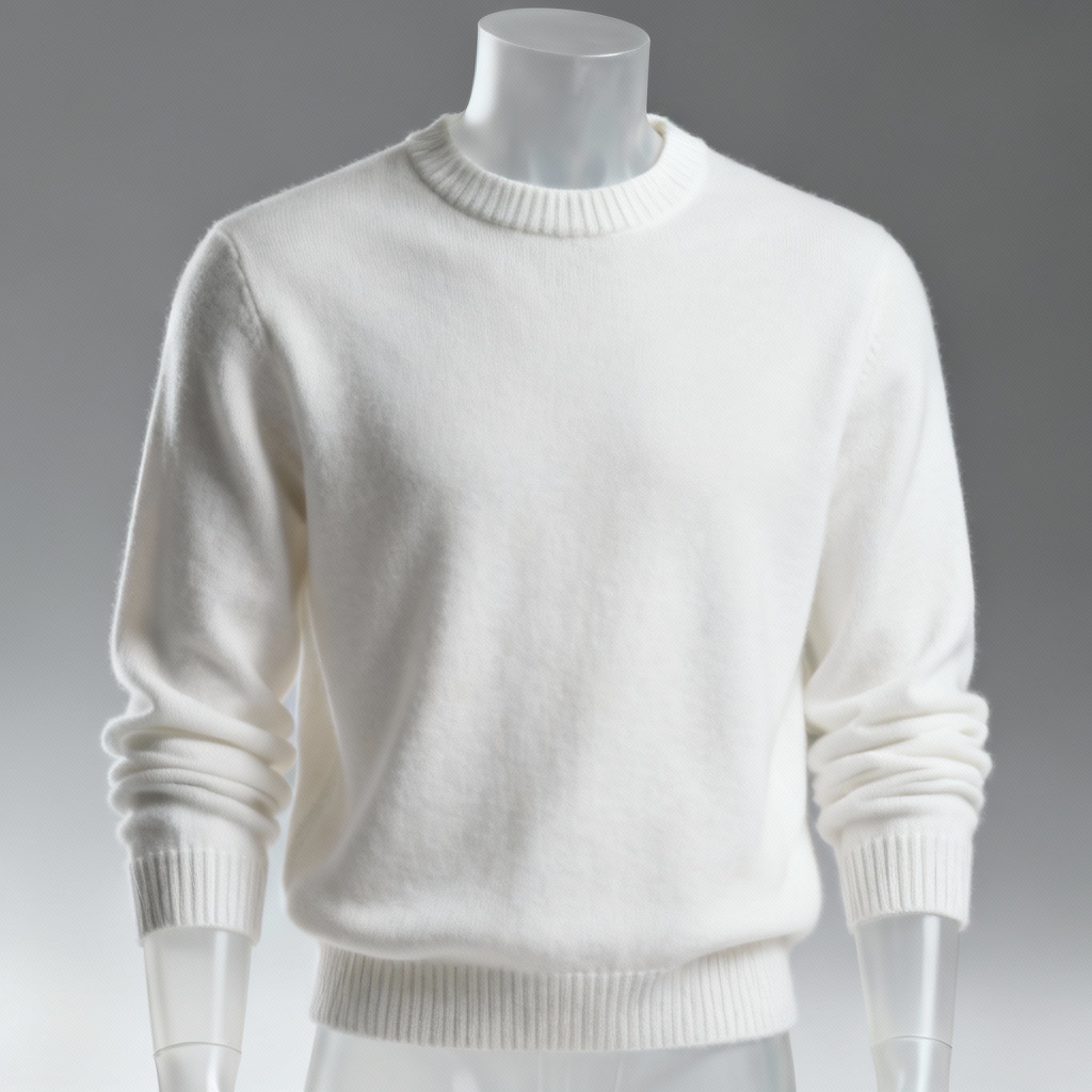 AI white crewneck sweater ghost mannequin studio mockup