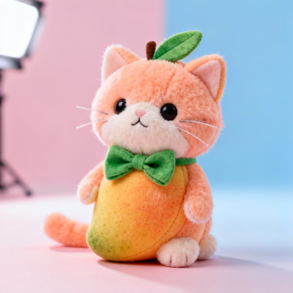 AI mango kitten plush fruit pet
