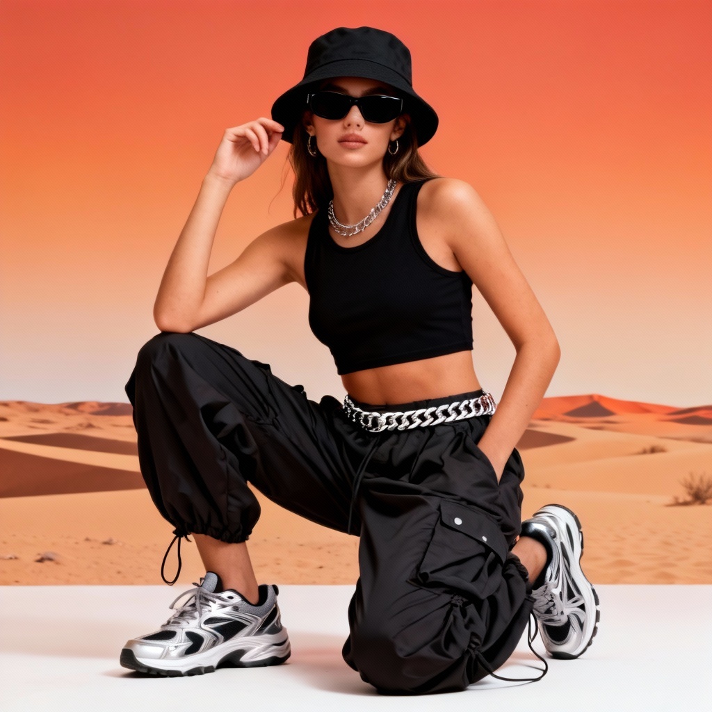 AI Streetwear Coachella Monochrome Set