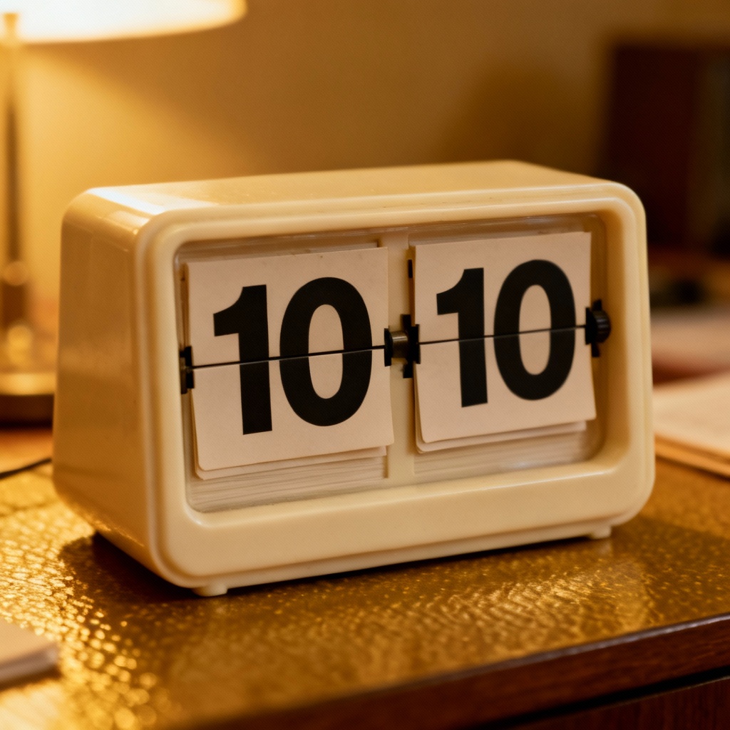 AI retro flip clock face with split-flap digits