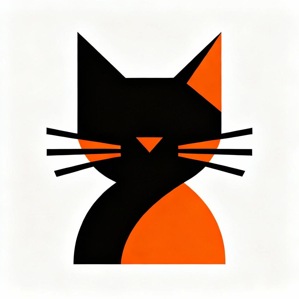 AI Minimal Cat Logo Vector