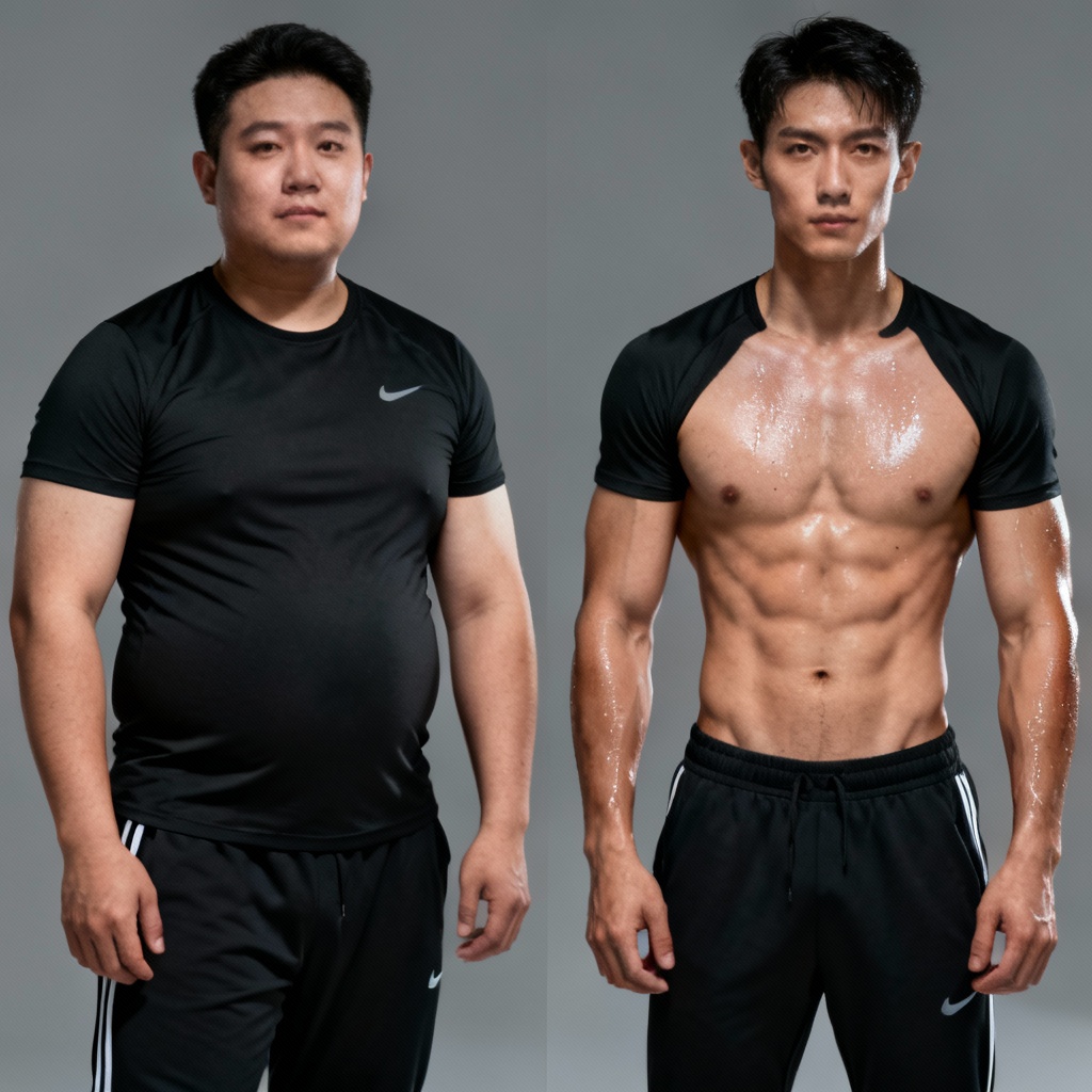 AI fitness cut body transformation before and after