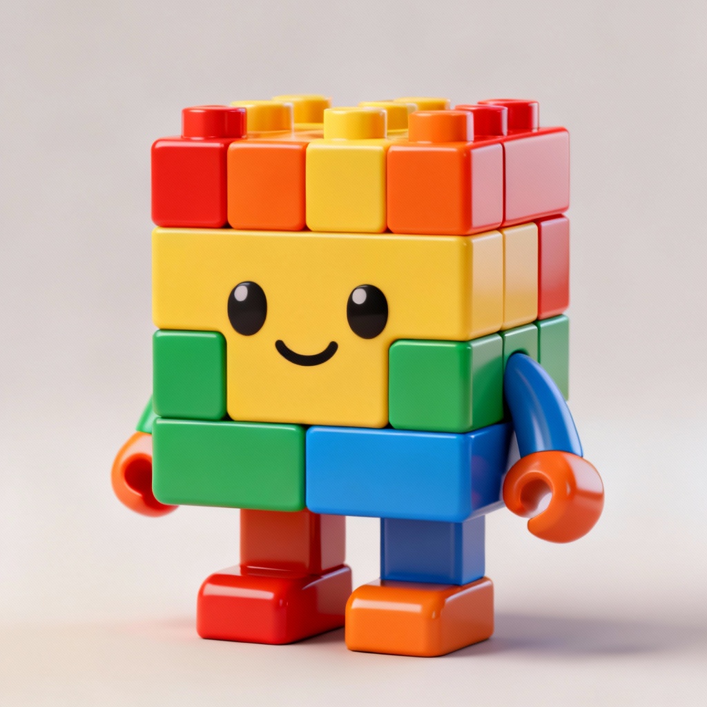AI cubic block character mascot