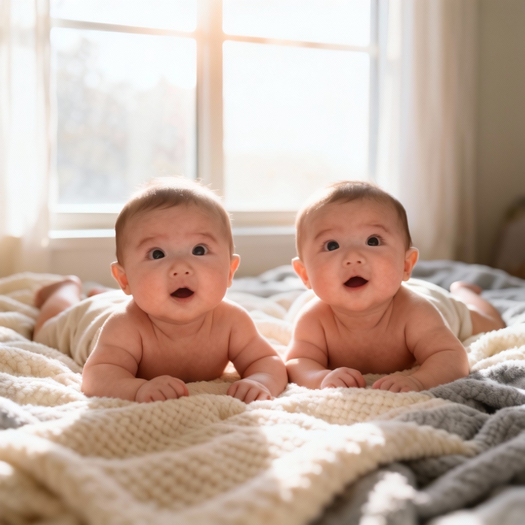 AI twin babies lifestyle photo